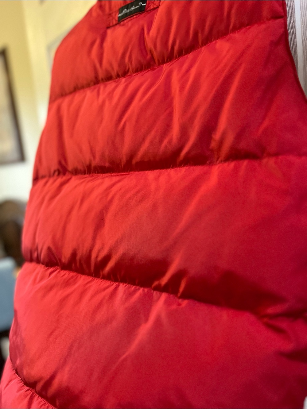 Eddie Bauer Red Puffer Goose  Down Vest - Picture 13 of 14